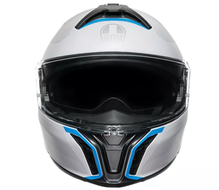 Helma na moto AGV TOURMODULAR MULTI MPLK FREQUENCY LIGHT GREY/BLUE