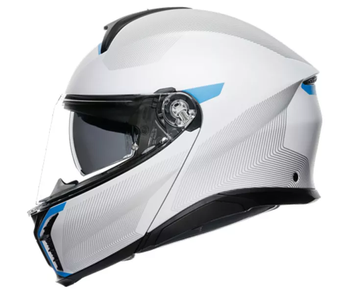 Helma na moto AGV TOURMODULAR MULTI MPLK FREQUENCY LIGHT GREY/BLUE