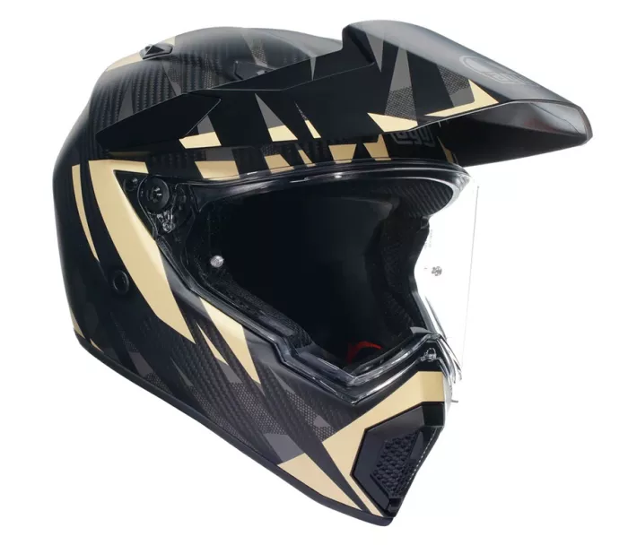 Helma na moto AGV AX9 MPLK E2206 STEPPA MATT CARBON/GREY/SAND