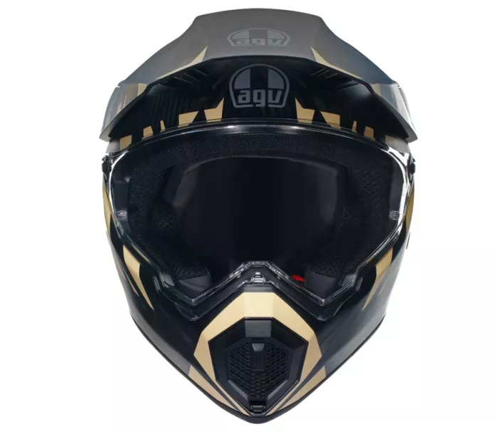 Helma na moto AGV AX9 MPLK E2206 STEPPA MATT CARBON/GREY/SAND