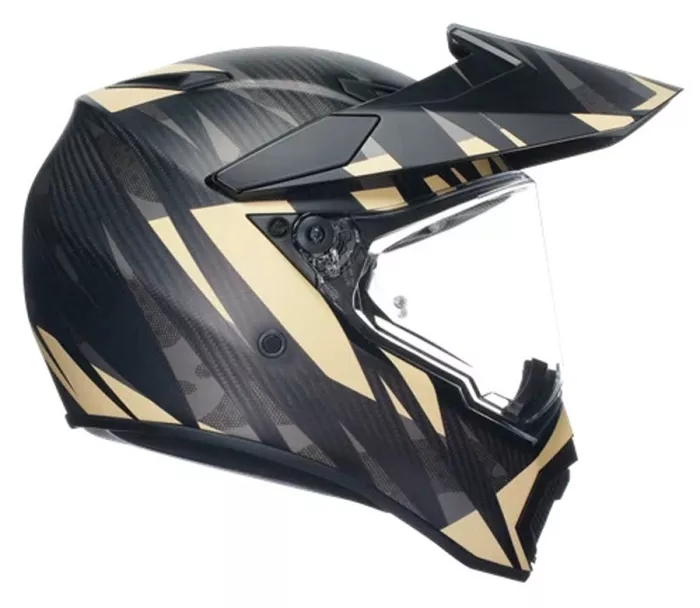 Helma na moto AGV AX9 MPLK E2206 STEPPA MATT CARBON/GREY/SAND