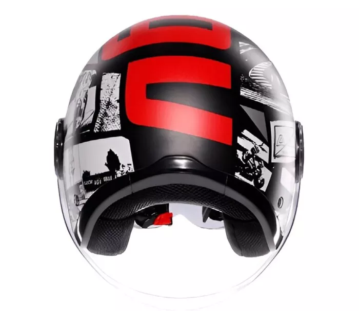 Helma na moto AGV ETERES E2206 HISTORY MATT BLACK/WHITE/RED