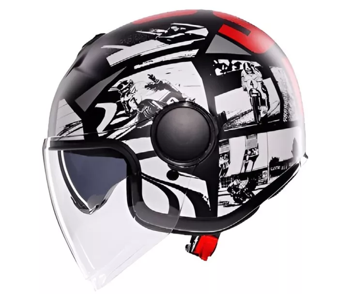 Helma na moto AGV ETERES E2206 HISTORY MATT BLACK/WHITE/RED