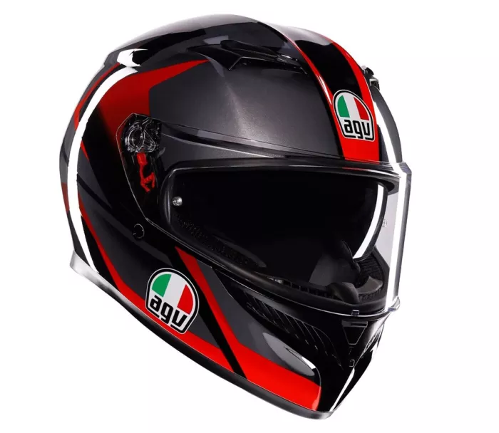 Helma na moto AGV K3 E2206 MPLK STRIGA BLACK/GREY/RED