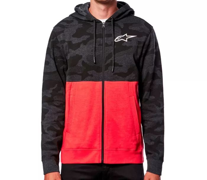 Mikina Alpinestars Camo block charchoal/red