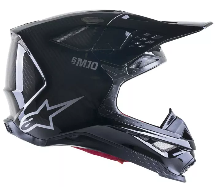 Motokrosová prilba Alpinestars S-M10 Supertech Solid black/glossy carbon