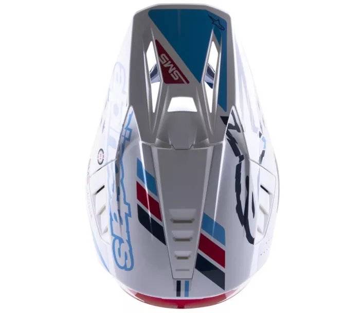 Motokrosová helma Alpinestars S-M5 Action white/blue glossy