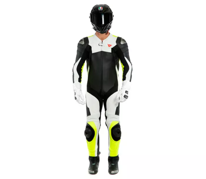 Kombinéza na motocykl Dainese ASSEN 2 BLACK/WHITE/FLUO YELLOW