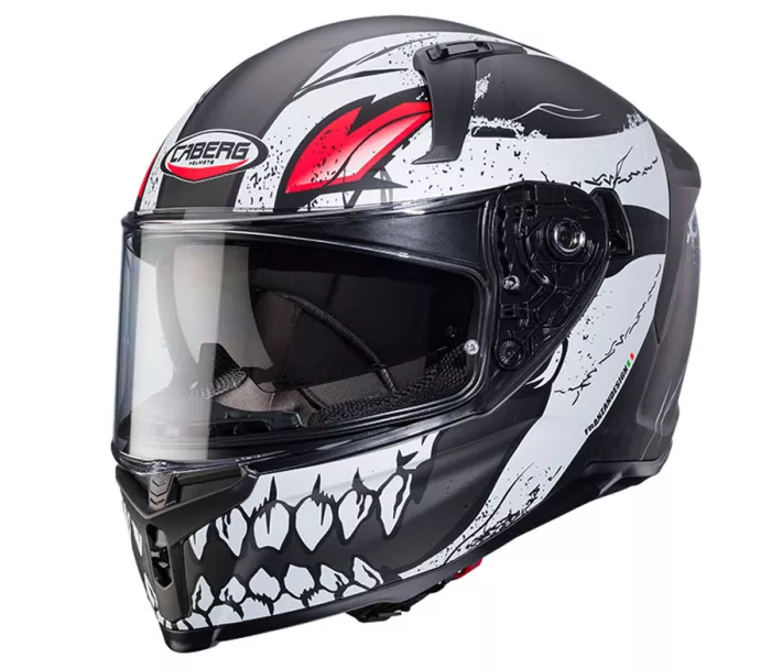 Helma na moto Caberg Avalon X Punk matt grey/white/red