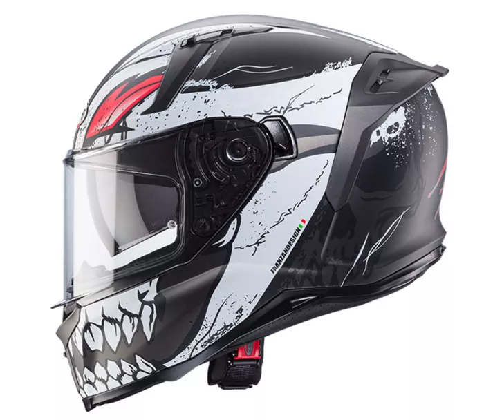 Helma na moto Caberg Avalon X Punk matt grey/white/red