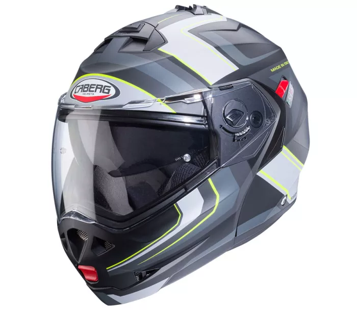 Helma na moto Caberg Duke X Tour matt black/yellow fluo/anthracite/silver