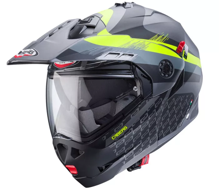 Helma na moto Caberg Tourmax X Sarabe matt gun metal/black/yellow fluo