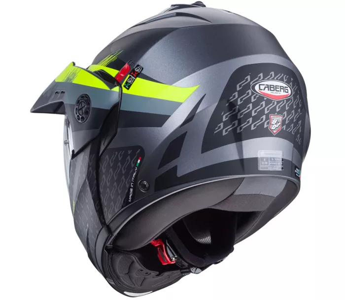 Helma na moto Caberg Tourmax X Sarabe matt gun metal/black/yellow fluo