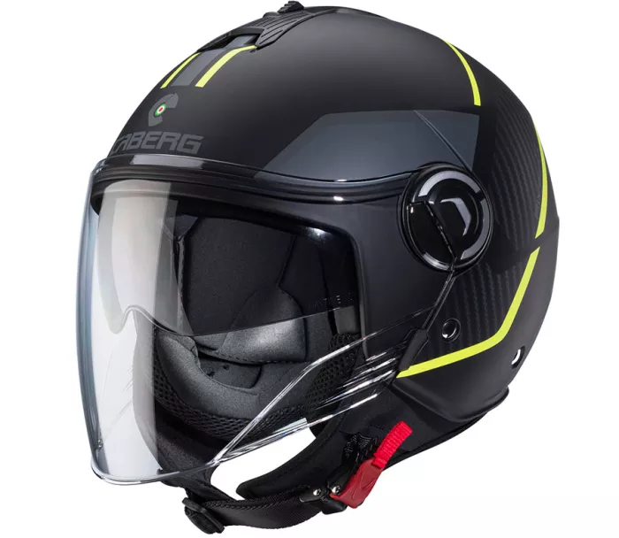 Helma na moto Caberg Riviera V4X Geo matt black/yellow fluo/anthracite