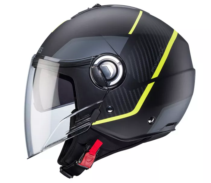 Helma na moto Caberg Riviera V4X Geo matt black/yellow fluo/anthracite