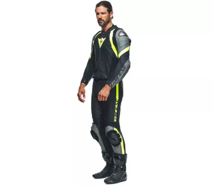 Kombinéza na moto Dainese AVRO 4 BLACK-MATT/CHARCHOAL/FLUO/YELLOW