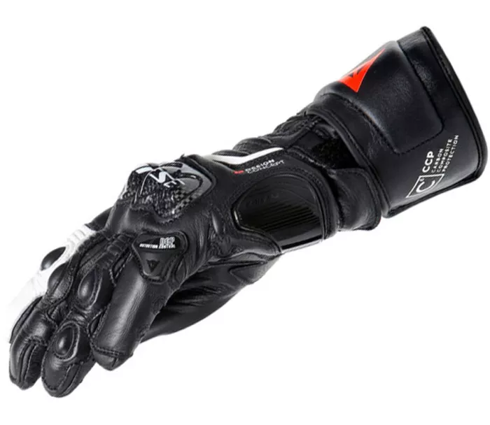 Dámské rukavice Dainese CARBON 4 LONG LADY LEATHER GLOVES BLACK/BLACK/WHITE