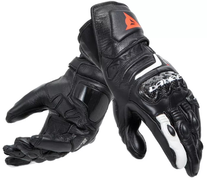 Dámské rukavice Dainese CARBON 4 LONG LADY LEATHER GLOVES BLACK/BLACK/WHITE