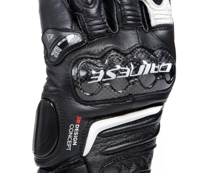 Dámské rukavice Dainese CARBON 4 LONG LADY LEATHER GLOVES BLACK/BLACK/WHITE