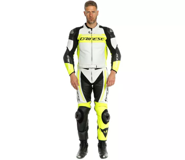 Kombinéza na moto Dainese Mistel white/fluo yellow/black vel. 58