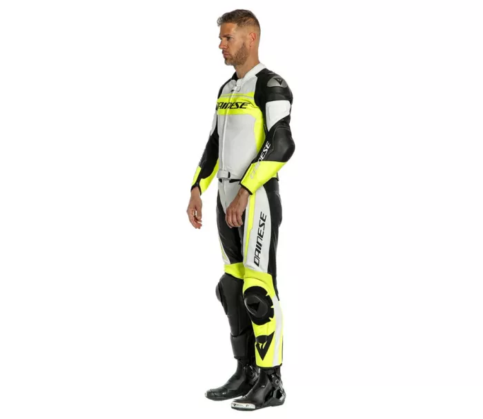 Kombinéza na moto Dainese Mistel white/fluo yellow/black vel. 58