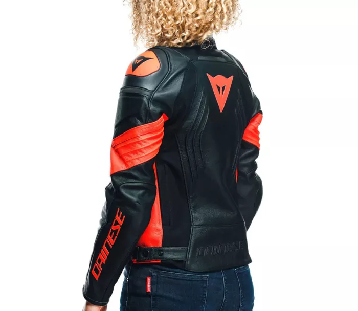 Dámská bunda na moto Dainese RACING 4 BLACK/FLUO-RED