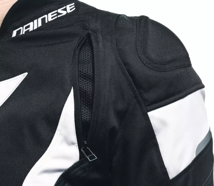 Dámska bunda na moto Dainese AVRO 5 TEX BLACK/WHITE