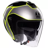 Otvorená prilba AGV IRIDES E2206 DAVAO BLACK/GREY/YELLOW FLUO