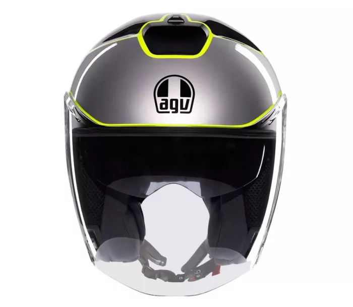 Otvorená prilba AGV IRIDES E2206 DAVAO BLACK/GREY/YELLOW FLUO