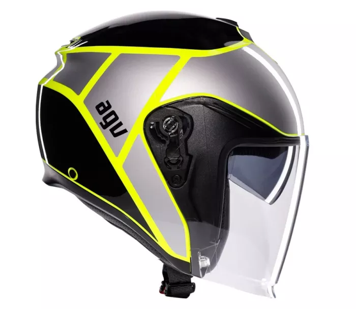 Otvorená prilba AGV IRIDES E2206 DAVAO BLACK/GREY/YELLOW FLUO