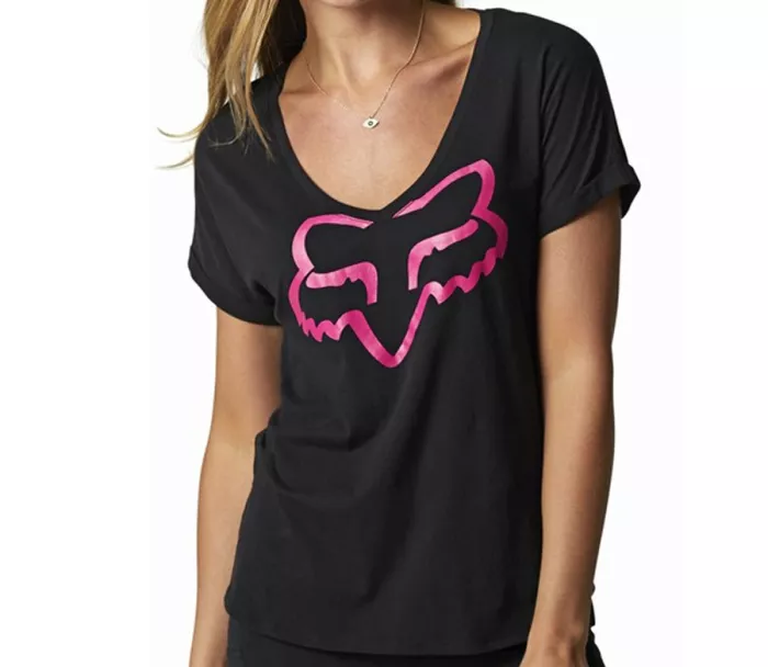 Dámske tričko FOX Boundary Ss Top - Black / Pink