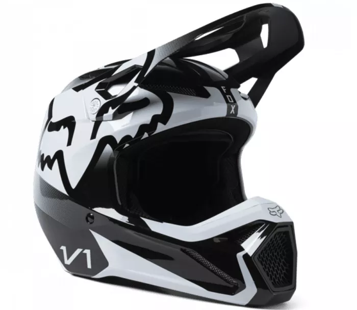 Dětská motokrosová helma Fox Yth V1 Leed Helmet Dot/Ece Black/White