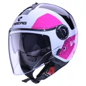 Otvorená helma Caberg Riviera V4X Alpha white/fuchsia/black