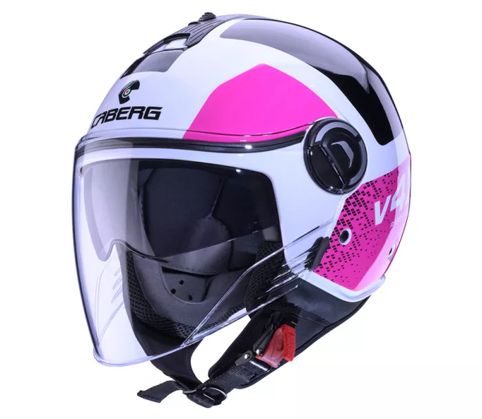 Otvorená helma Caberg Riviera V4X Alpha white/fuchsia/black