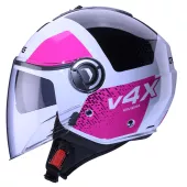 Otvorená helma Caberg Riviera V4X Alpha white/fuchsia/black