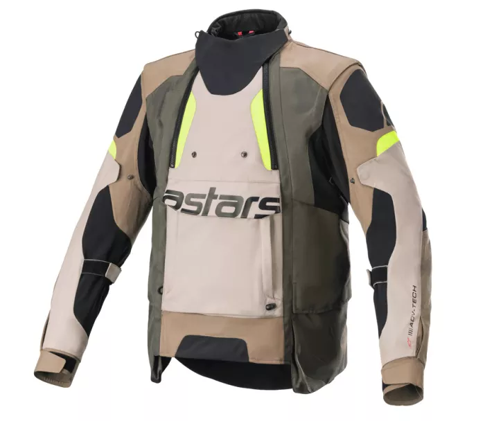 Pánska bunda Alpinestars Halo Drystar khaki/sand/yellow fluo