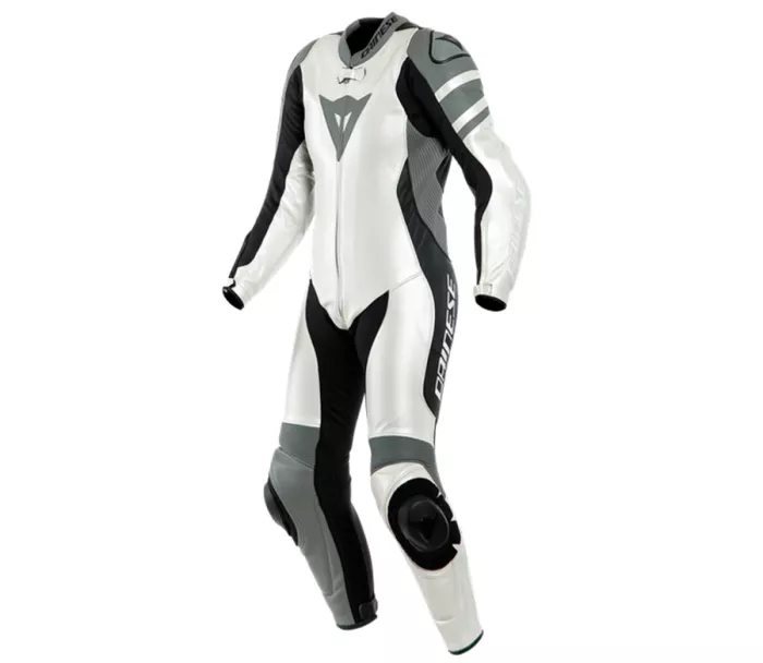 Kombinéza na motorku Dainese KILLALANE pearl white / charcoal gray / black