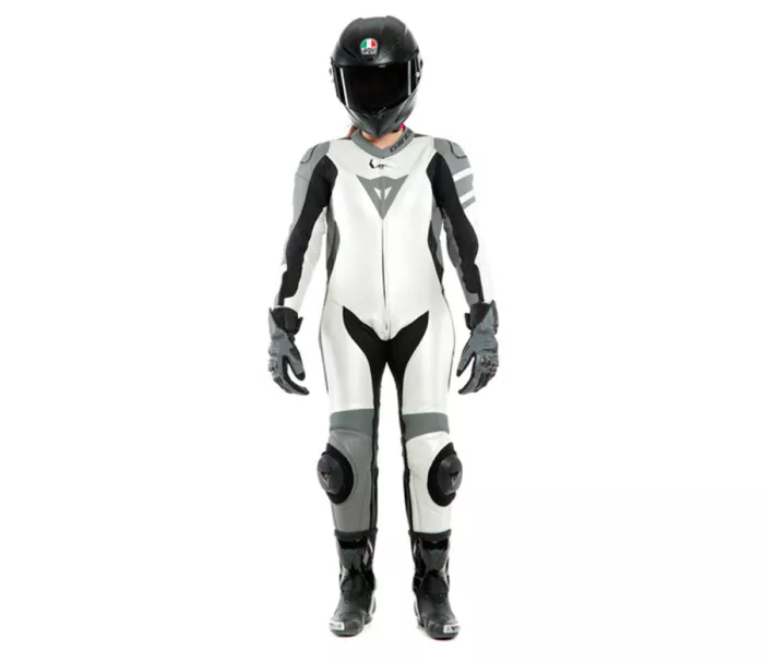 Kombinéza na motorku Dainese KILLALANE pearl white / charcoal gray / black