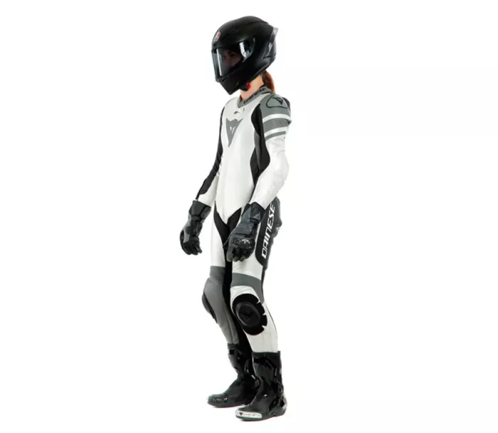 Kombinéza na motorku Dainese KILLALANE pearl white / charcoal gray / black