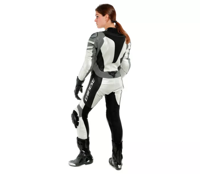 Kombinéza na motorku Dainese KILLALANE pearl white / charcoal gray / black