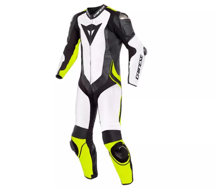 Kombinéza na motorku Dainese LAGUNA SECA 4 WHITE/BLACK/FLUO YELLOW vel. 58