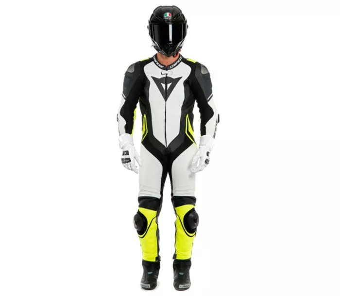 Kombinéza na motorku Dainese LAGUNA SECA 4 WHITE/BLACK/FLUO YELLOW