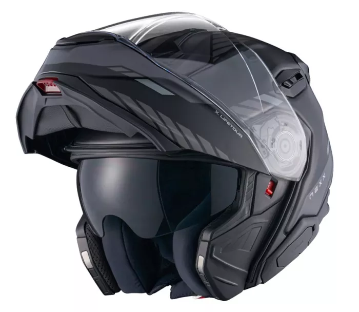 Helma na motocykl NEXX X.LIFETOUR Globe black/gray MT