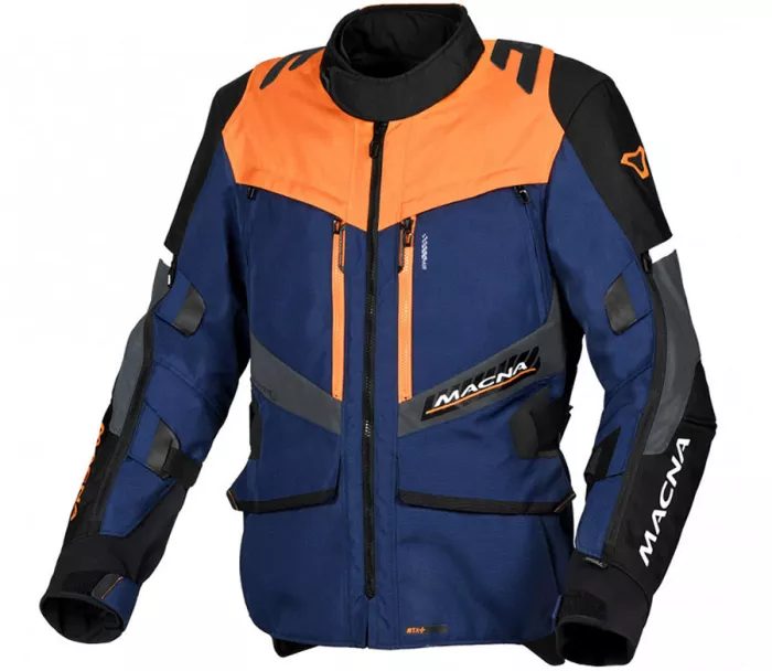 Bunda na moto Macna Domane dark blue/orange/black men