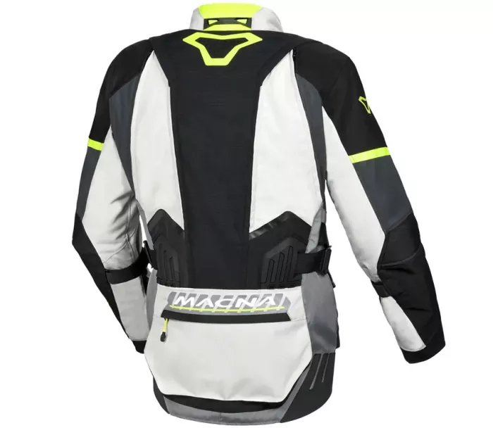 Bunda na moto Macna Domane light grey/grey/fluo yellow men