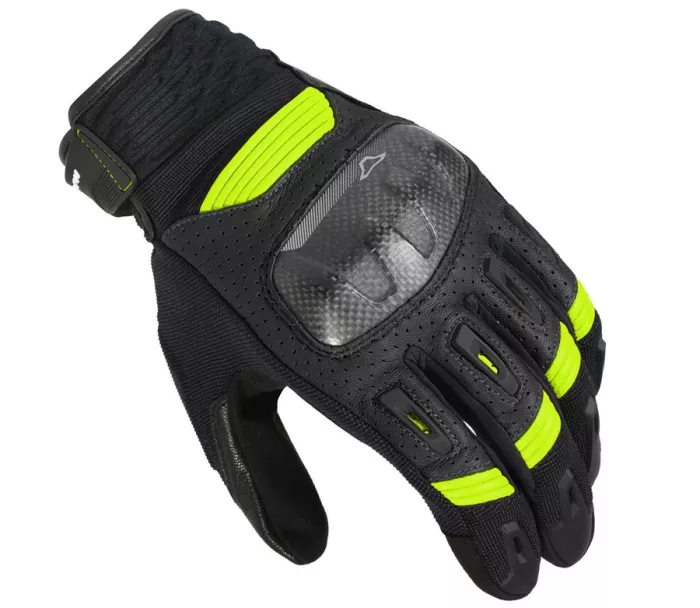 Rukavice na moto Macna Rime black/fluo yellow