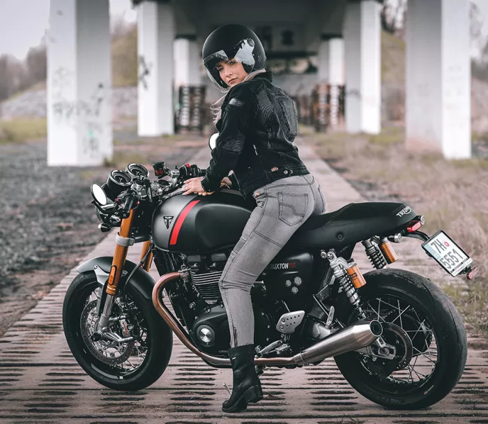 Dámske džínsy na moto Trilobite Micase Urban grey