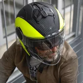 Otvorená helma Caberg Soho Milano matt black/yellow fluo