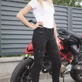 Dámske džínsy na moto Trilobite Parado monolayer AAA slim fit ladies jeans black (predĺžené)