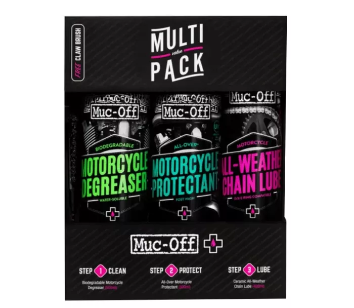 MUC-OFF MOTORCYCLE MULTI VALUE PACK - Súprava pre základnú starostlivosť o motocykel